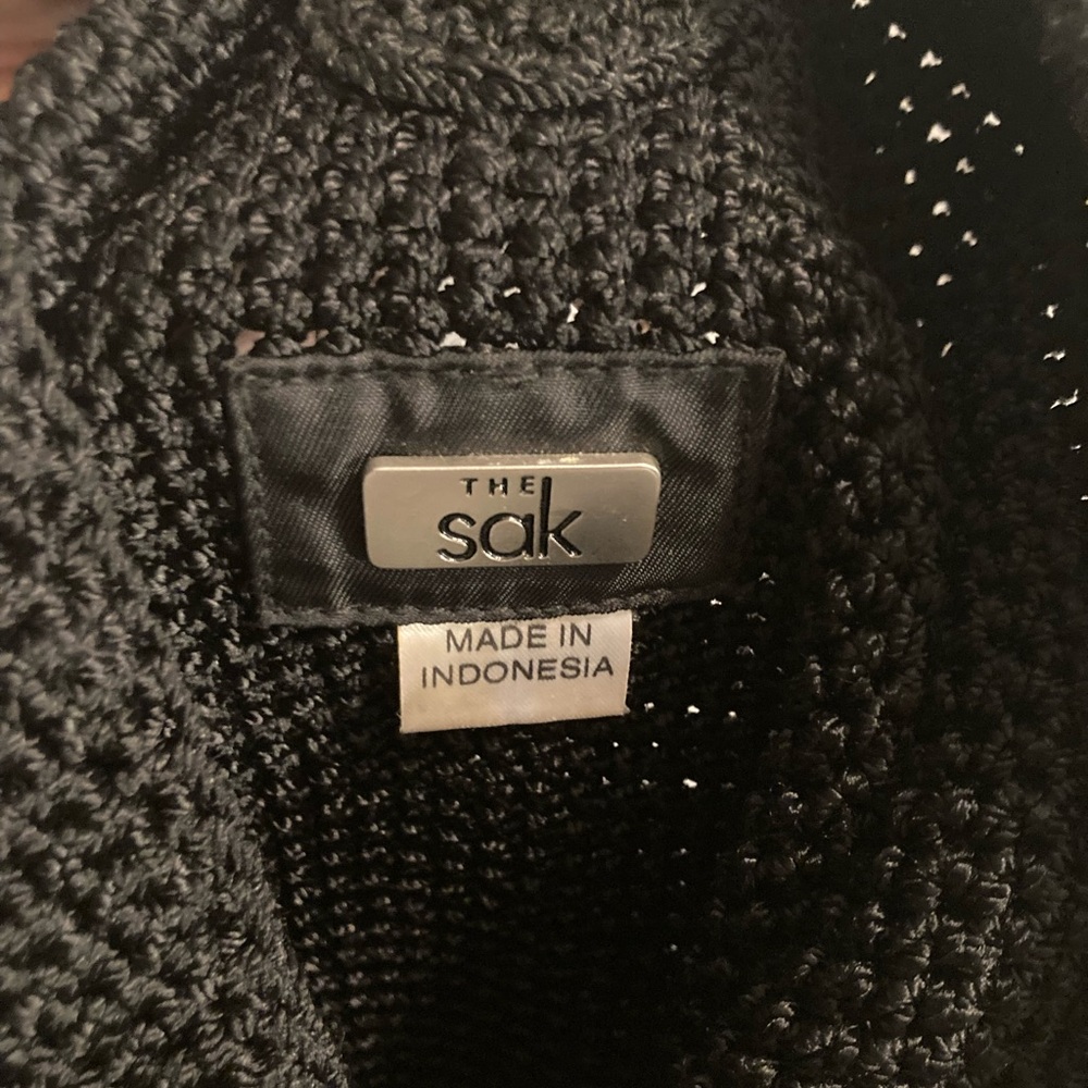 The Sak Black Crochet Hobo Shoulder Bag - Picture 2 of 3